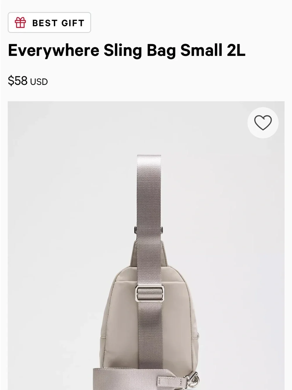 lululemon athletica Cream Beige Crossbody Sling Bag